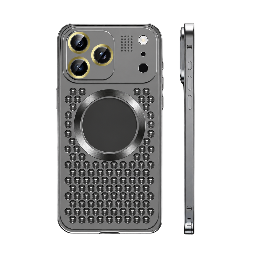 Premium iPhone Case Magnetic Aluminum Alloy Frame Shockproof Protective Cover Heat Dissipation Camera Lens Guard Slim Metal Design Full Coverage