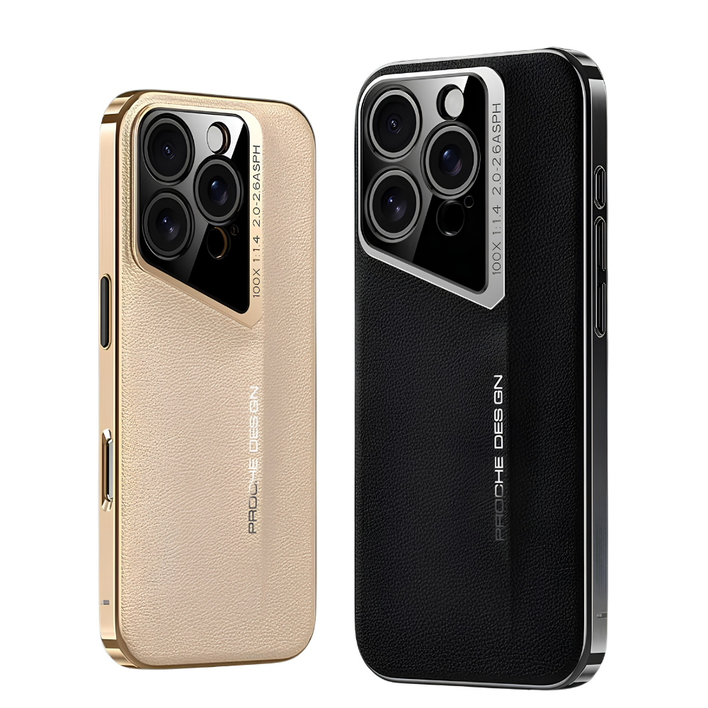 Premium iPhone Case Vegan Leather Hard Back Cover Camera Lens Protection Anti Fingerprint Anti Scratch Slim Lightweight Full Coverage Design