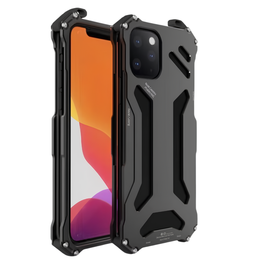 Premium iPhone Case Aluminum Alloy Metal Armor Cover Cooling Design Shockproof Anti Scratch Non Slip Heavy Duty Full Coverage Protective Design