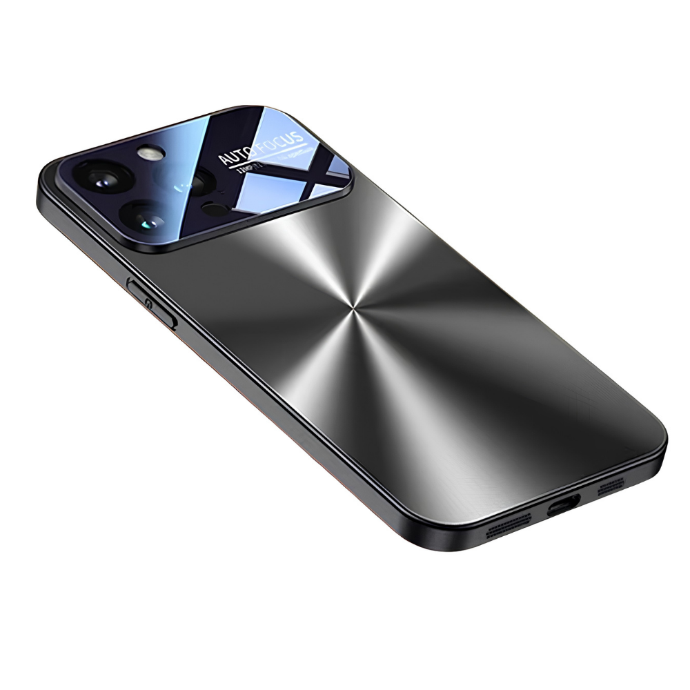 Premium iPhone Case Metal Back Protective Cover Shockproof Silicone Frame Camera Lens Protection Anti Scratch Heavy Duty Slim Full Coverage