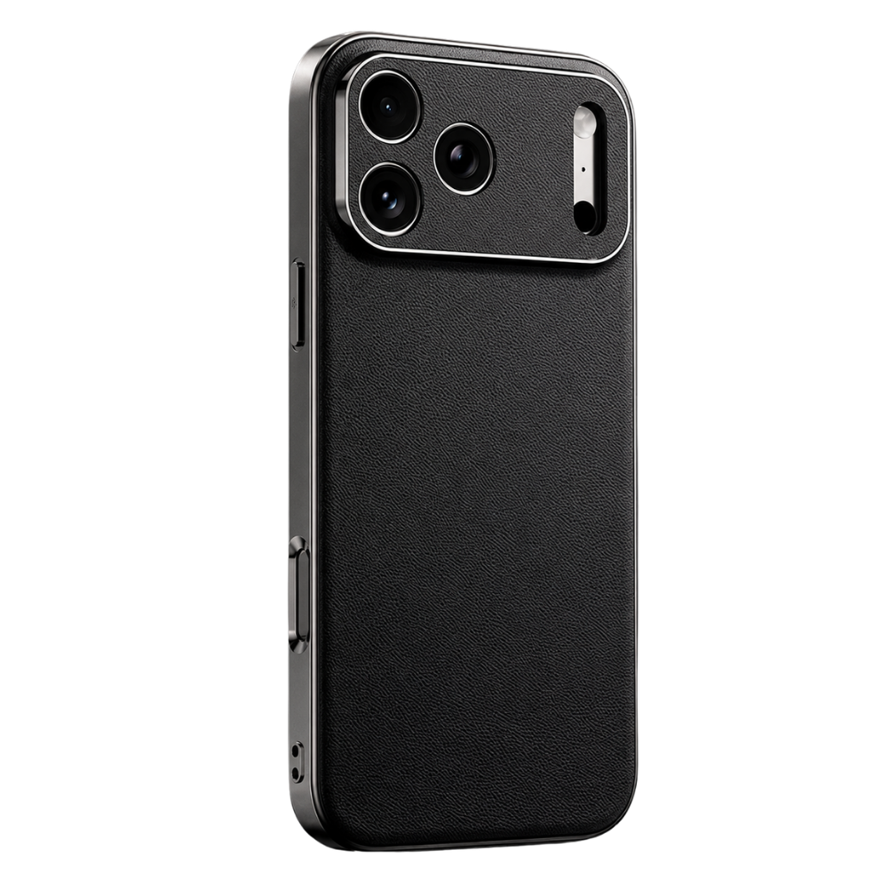 Premium iPhone Case Genuine Leather Cover Shockproof Protective Frame Full Camera Lens Protection Anti Slip Matte Finish Slim Full Coverage