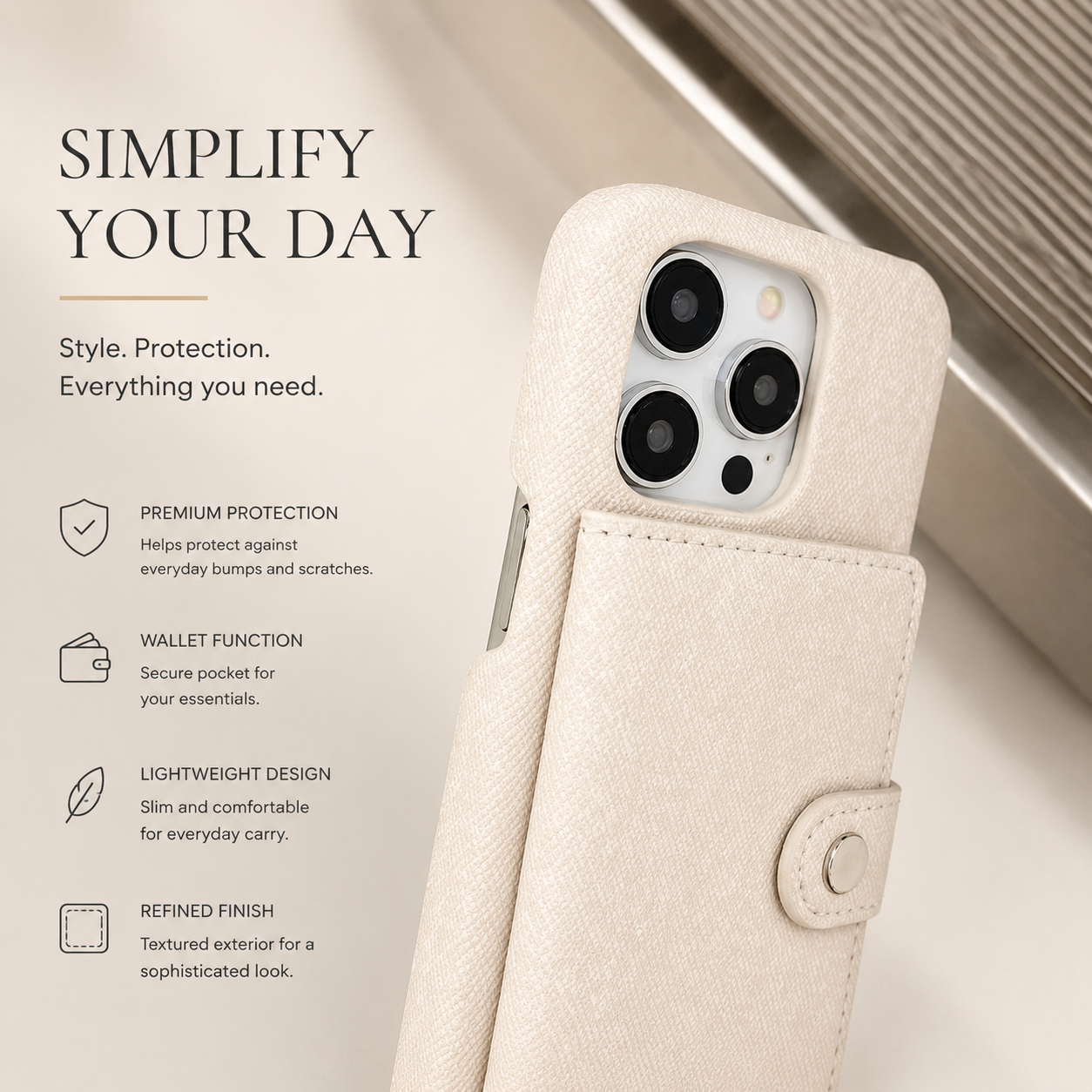 Premium iPhone Case Wallet Crossbody Flip Cover RFID Blocking Card Holder PU Leather Magnetic Closure Shockproof Full Coverage Strap Design Protective Case