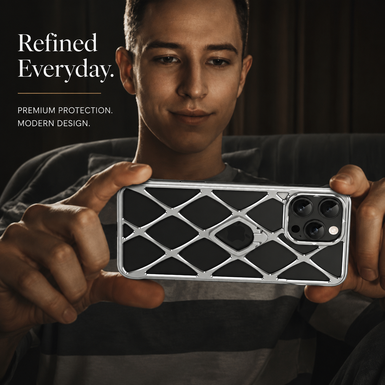 Premium iPhone Case MagSafe Compatible Magnetic Ultra Light Metal Frame Cooling Back Built-in Stand Shockproof Camera Protection Slim Full Coverage