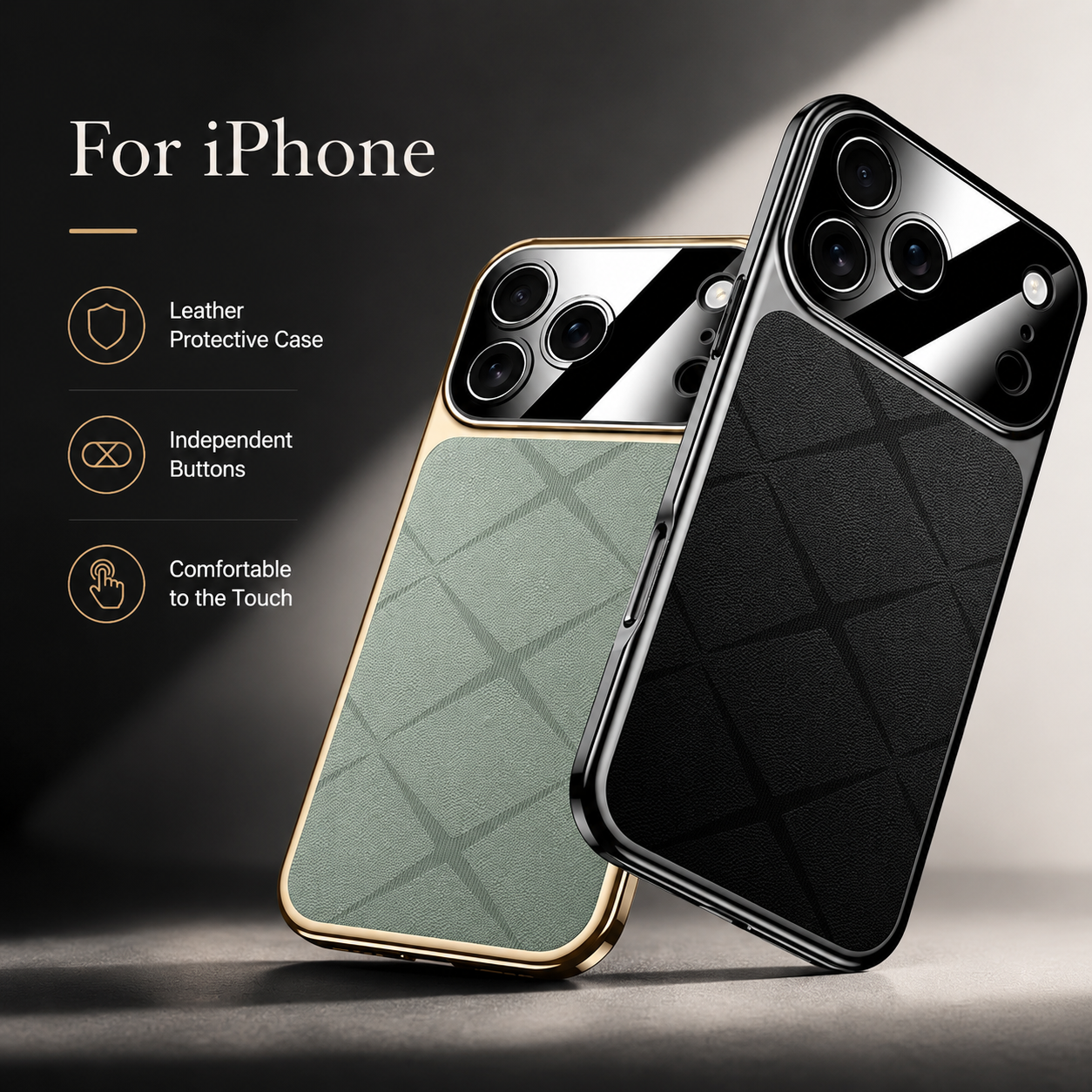 Premium iPhone Case MagSafe Compatible Leather Protective Cover Shockproof Bumper Camera Lens Protection Anti Scratch Tough Slim Full Coverage