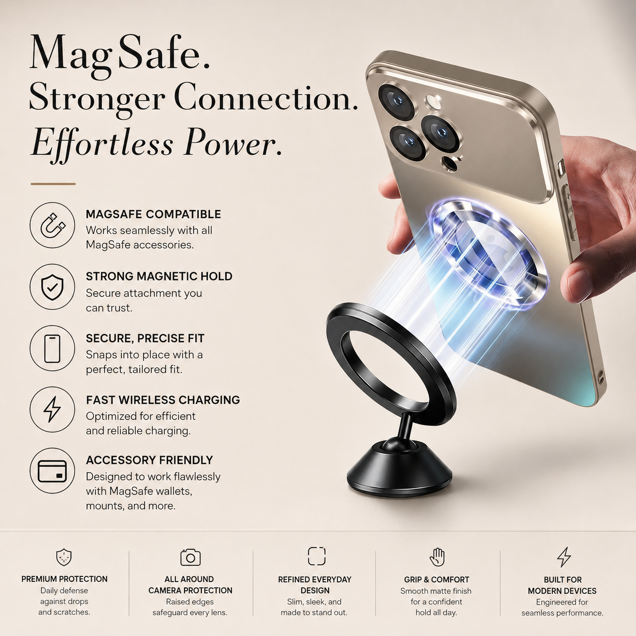 Premium iPhone Case MagSafe Compatible Magnetic Electroplated Glass Cover Shockproof Protective Camera Lens Protection Slim Reflective Hard Back