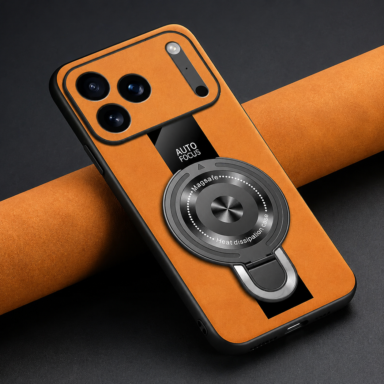 Premium iPhone Case Magnetic Matte Fiber MagSafe Compatible Ring Stand Shockproof PC TPU Silicone Hybrid Slim Full Coverage Protective Design