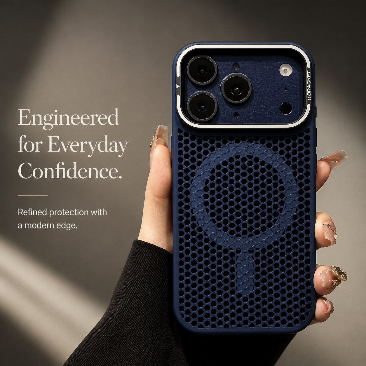 Premium iPhone Case MagSafe Compatible Magnetic Camera Stand Mesh Cooling Shockproof Protective Cover Anti Scratch Matte Camera Lens Protection Slim Full Coverage