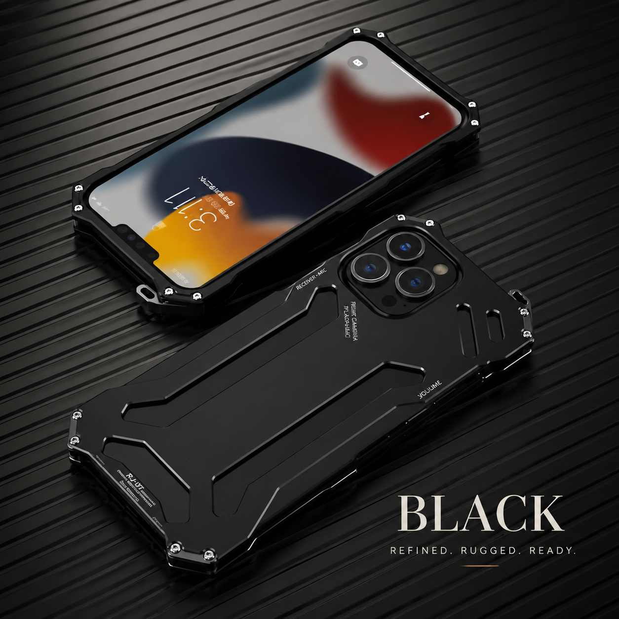 Premium iPhone Case Slim Aluminum Metal Shockproof Cover Hard Back Anti Fingerprint Non Slip Heavy Duty Full Coverage Scratch Resistant Protective Design