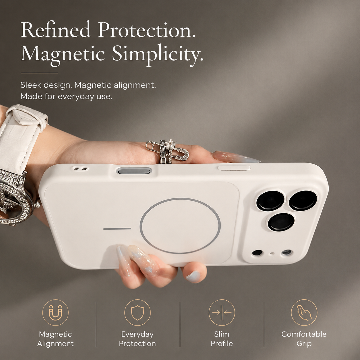 Premium iPhone Case MagSafe Compatible Magnetic Matte Protective Cover Shockproof PC Back Glass Camera Lens Guard Anti Fingerprint Slim Full Coverage Design