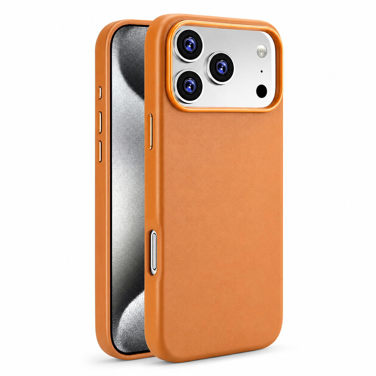 Premium iPhone Case MagSafe Compatible Leather Cover Magnetic Back Shockproof Protective Cover Anti Scratch Slim Half Wrapped Design