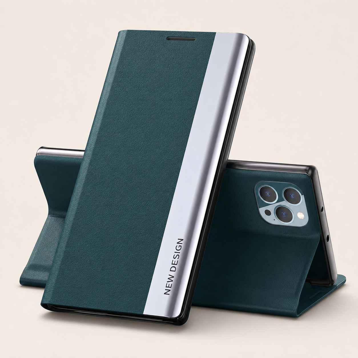 Premium iPhone Flip Wallet Case MagSafe Compatible Magnetic Card Holder Shockproof Protective Cover PU Leather Stand Full Screen Protection Slim Design