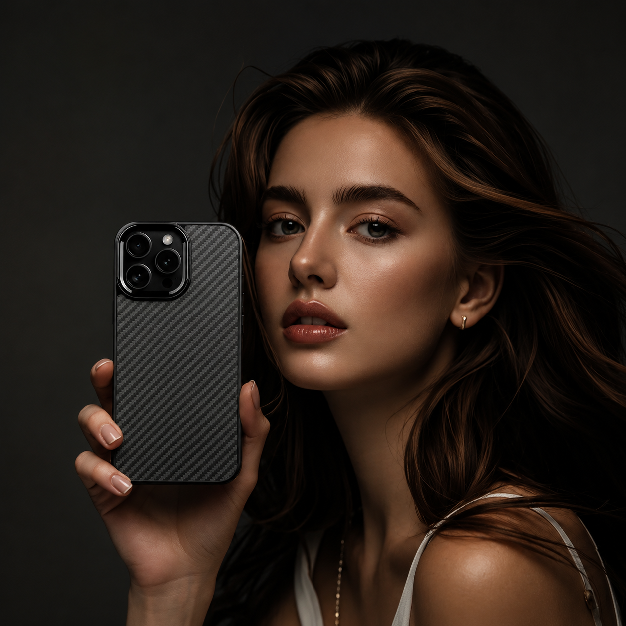 Premium iPhone Case Carbon Fiber Aramid Armor Cover Metal Frame Shockproof Full Coverage Anti Scratch Wireless Charging Slim Protective Design