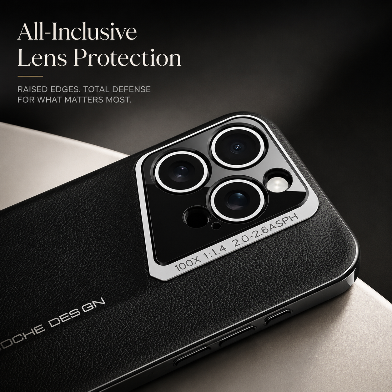 Premium iPhone Case Vegan Leather Hard Back Cover Camera Lens Protection Anti Fingerprint Anti Scratch Slim Lightweight Full Coverage Design