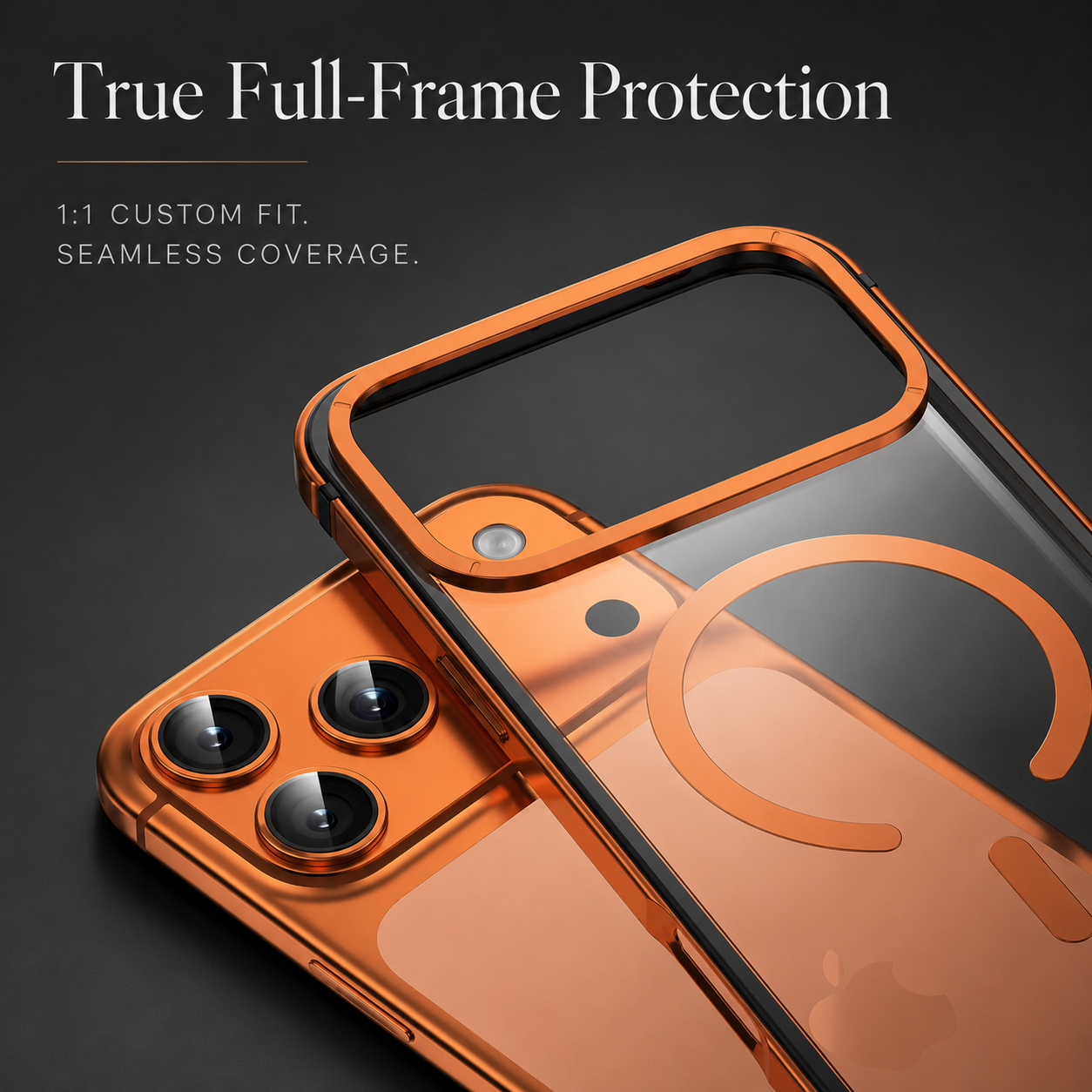 Premium iPhone Case MagSafe Compatible Magnetic Clear Back Aluminum Frame Shockproof Protective Cover Camera Lens Guard Slim Full Coverage Design