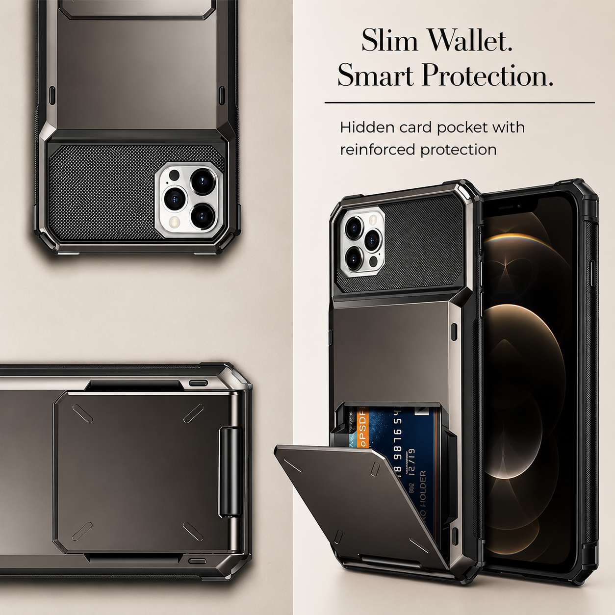 Premium iPhone Case Wallet MagSafe Compatible Magnetic Card Holder Shockproof Protective Cover Camera Lens Protection Slim Full Coverage