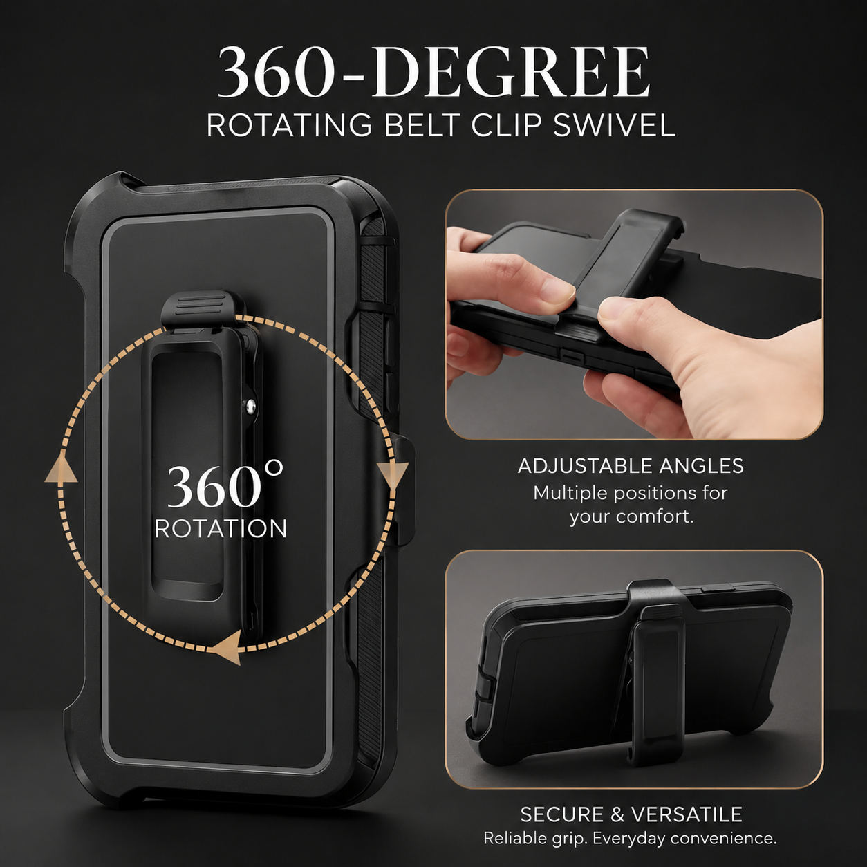 Premium iPhone Case Rugged Defender Magnetic Dual Layer Shockproof Armor Protective Cover Belt Clip Holder Heavy Duty Anti Slip Grip Full Port Protection Design
