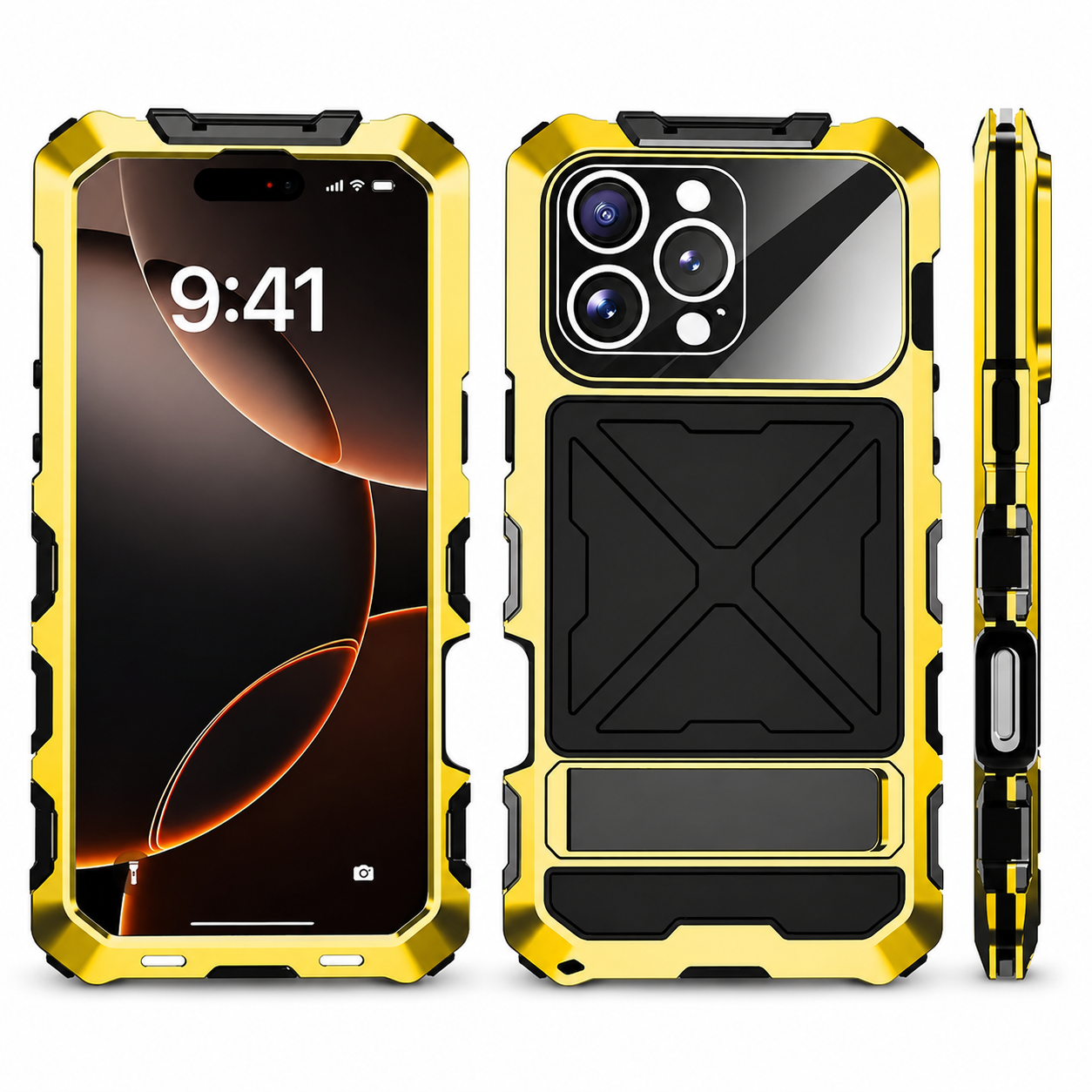 Premium iPhone Case MagSafe Compatible Magnetic Protective Cover 360 Metal Lock Frame Dual Tempered Glass Shockproof Camera Lens Guard Full Body Ultra Thin Design