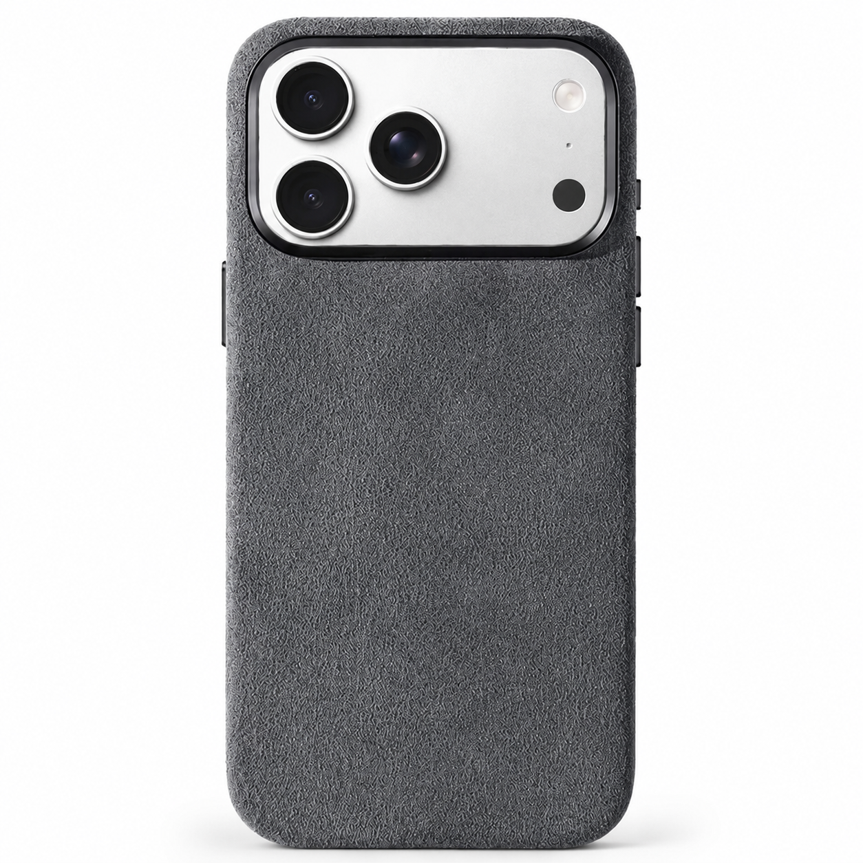 Premium iPhone Case Italian Alcantara Magnetic MagSafe Compatible Smart Button Leather Finish Protective Cover Slim Full Coverage Luxury Design