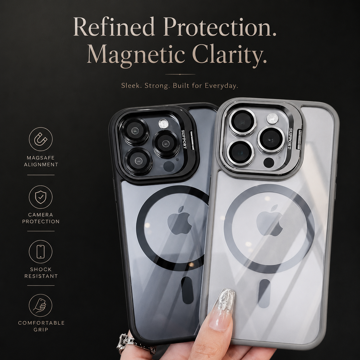 Premium iPhone Case MagSafe Compatible Shockproof Bumper Protective Cover Full Body Protection Camera Lens Guard Magnetic Slim Durable Design
