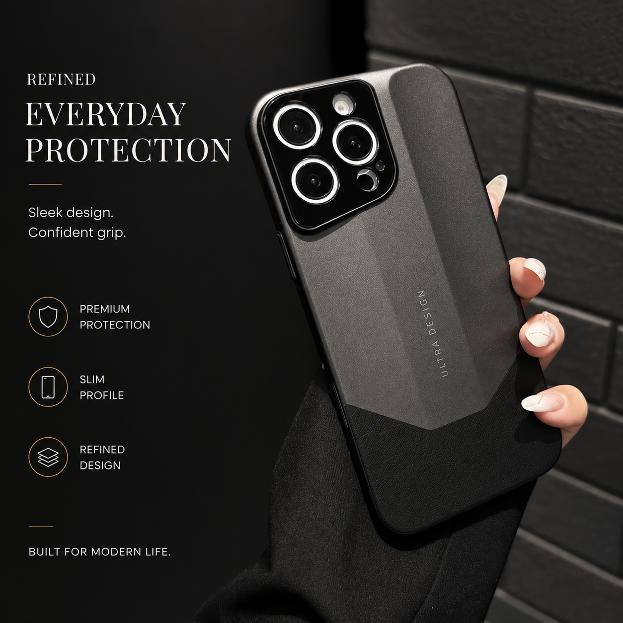Premium iPhone Case MagSafe Compatible Luxury Leather Protective Cover PC Hybrid Shockproof Anti Scratch Non Slip Slim Camera Lens Protection Full Coverage