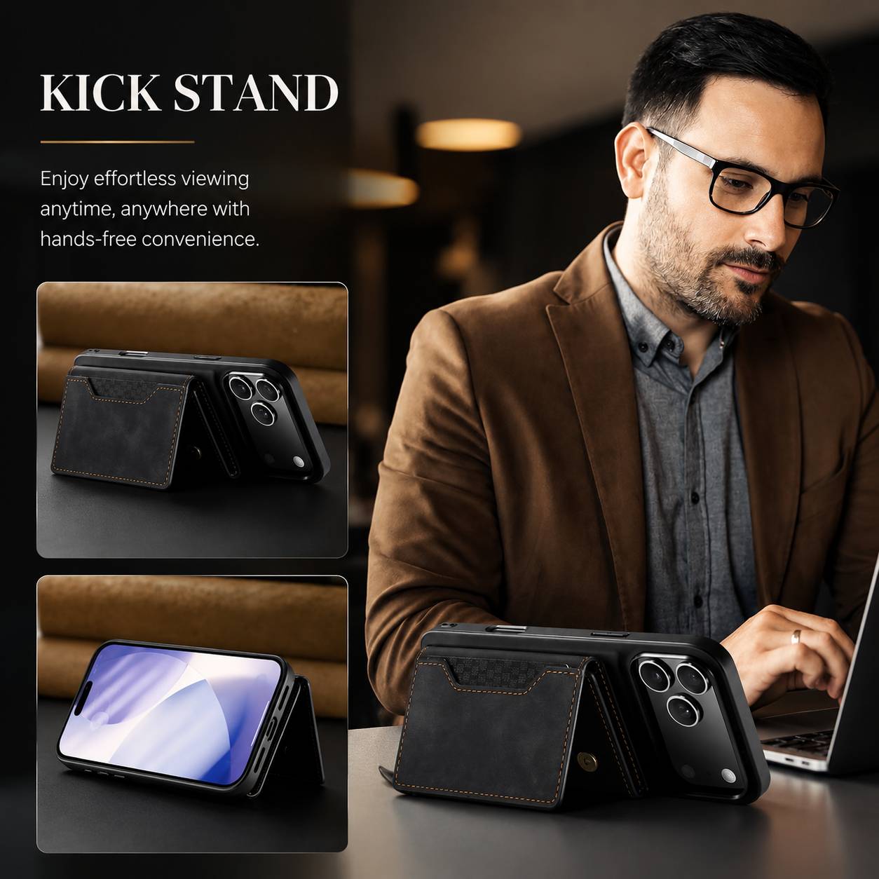 Premium iPhone Case Magnetic Leather Wallet Cover Card Holder Kickstand Money Slot Shockproof Protective Cover Anti Scratch Slim Half Wrapped