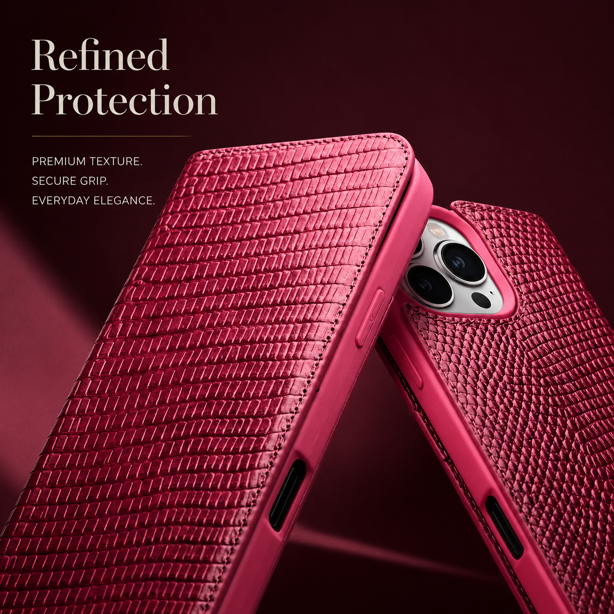 Premium iPhone Case Genuine Leather Flip Cover Wallet Card Holder Magnetic Closure Shockproof Camera Protection Crocodile Grain Stand Full Coverage