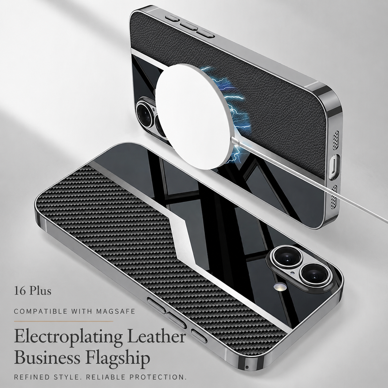 Premium iPhone Case Leather Plating Cover Soft TPU Edge Camera Lens Protection Shockproof Anti Scratch Ultra Thin Full Coverage Protective Design