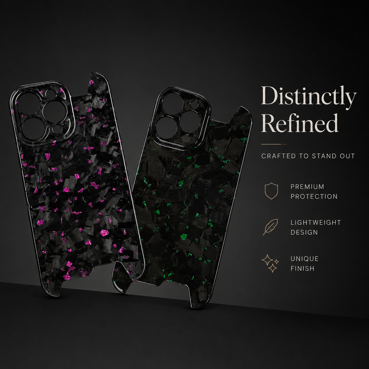 Premium iPhone Case Aramid Carbon Fiber MagSafe Compatible Ultra Thin Glossy Forged Cover Shockproof Lightweight Half Wrapped Slim Design