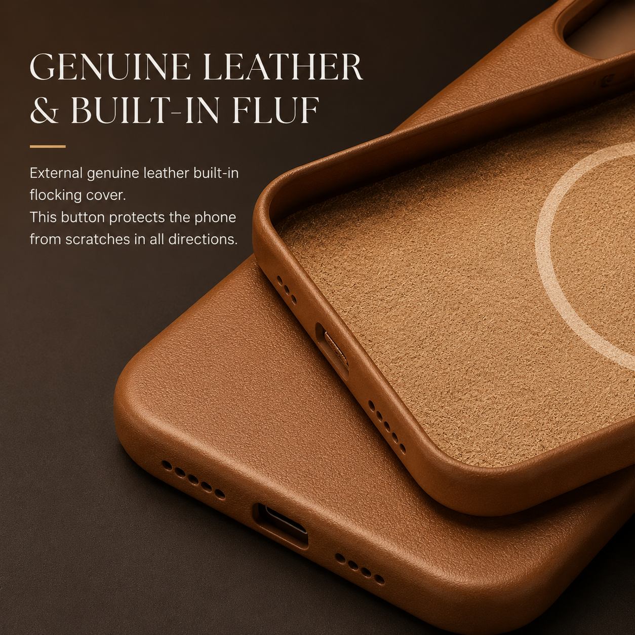 Premium iPhone Case MagSafe Compatible Leather Cover Magnetic Back Shockproof Protective Cover Anti Scratch Slim Half Wrapped Design
