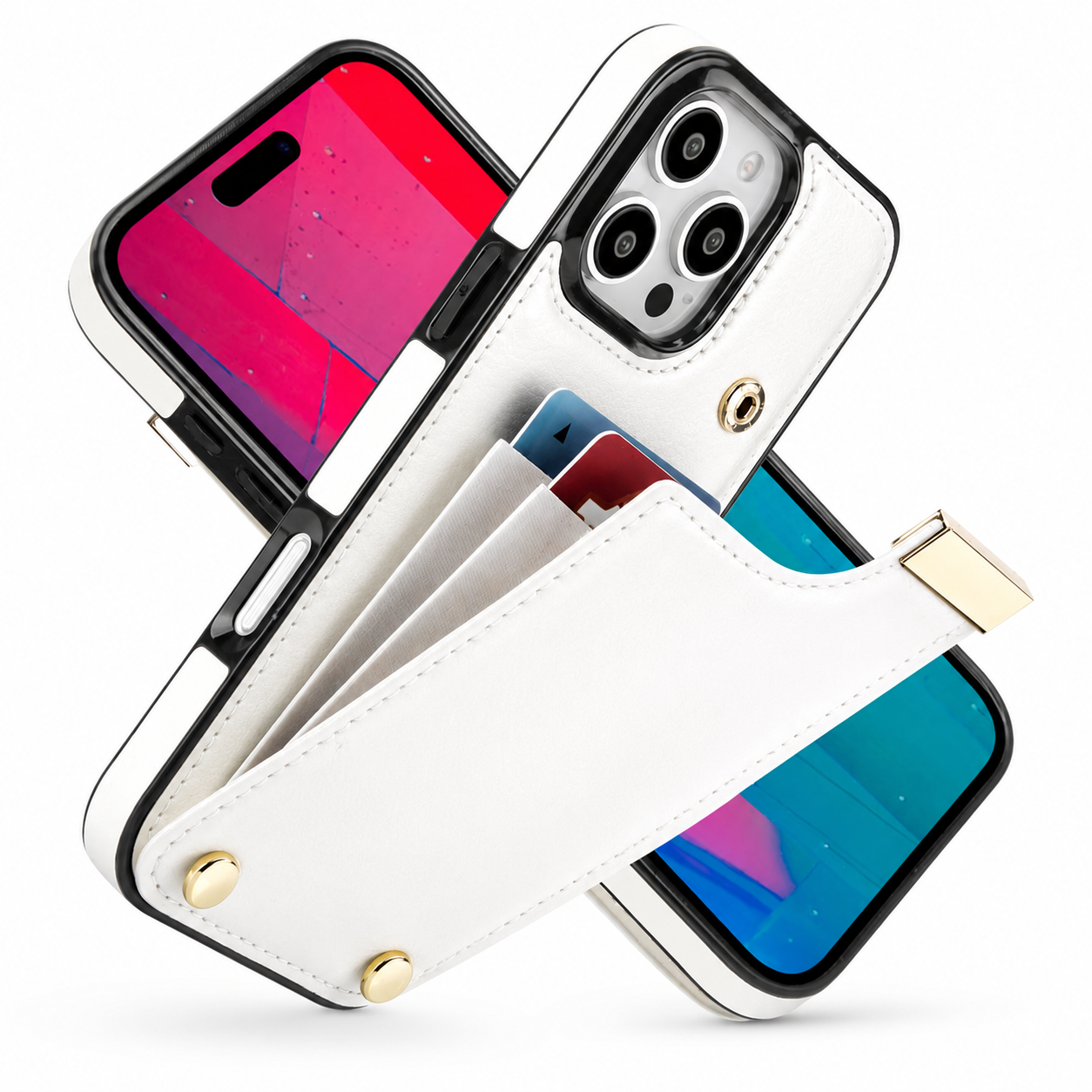 Premium iPhone Case Leather Wallet Flip Cover MagSafe Compatible Card Holder Magnetic Closure Shockproof Camera Protection Slim Full Coverage