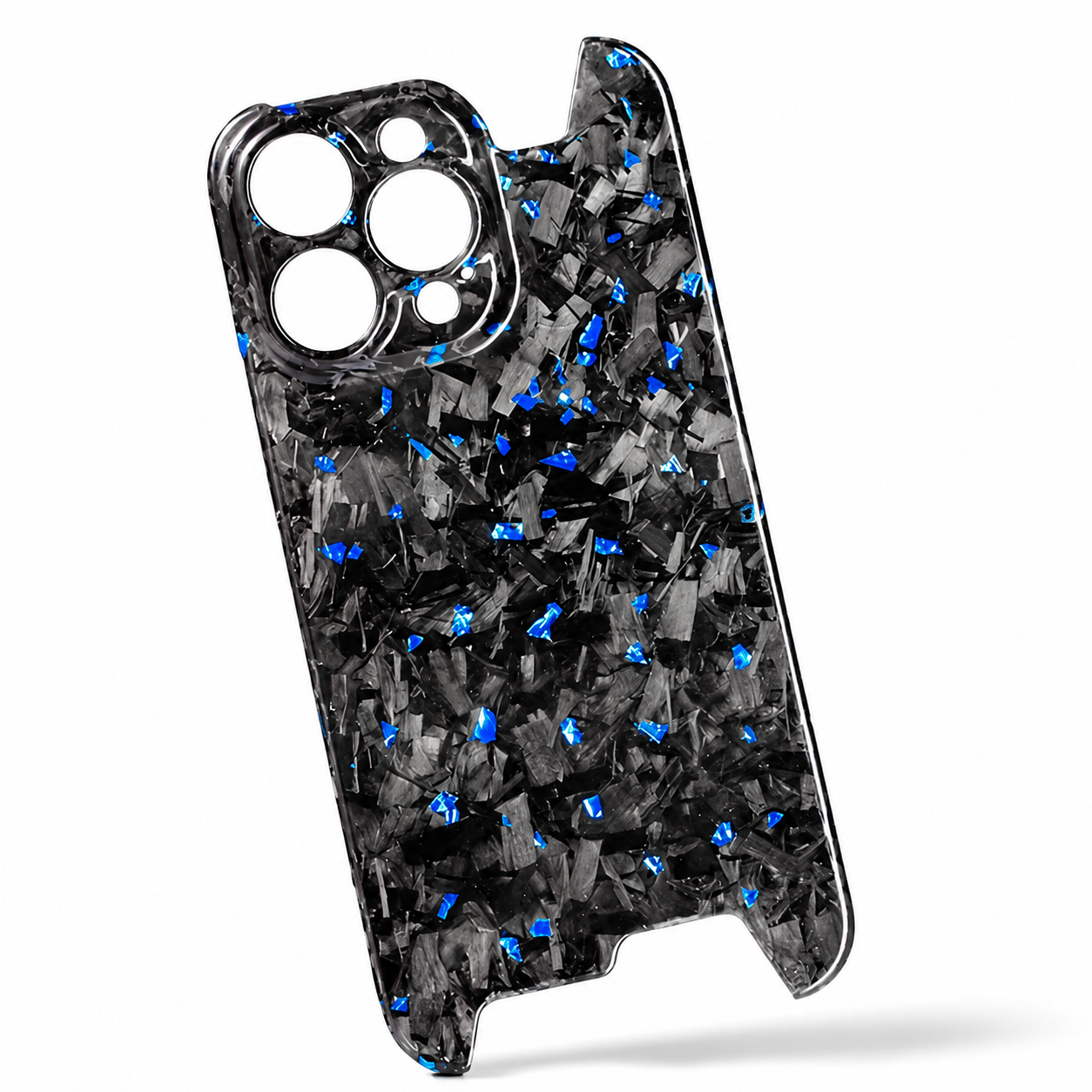 Premium iPhone Case Forged Carbon Fiber Cover Ultra Thin Glossy Lightweight Scratch Resistant Half Wrapped Slim Protective Wireless Charging Design