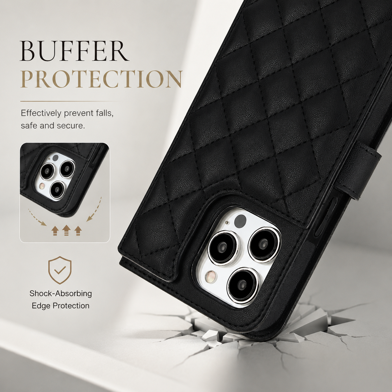 Premium iPhone Wallet Case Crossbody Flip Cover RFID Blocking Card Holder PU Leather Magnetic Closure Shockproof Full Coverage Strap Protective Case