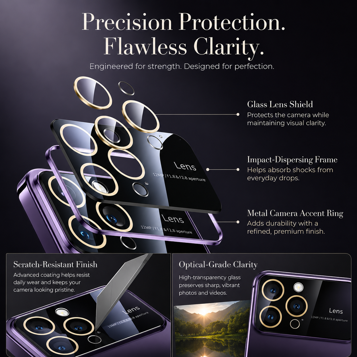 Premium iPhone Case MagSafe Compatible Transparent Shockproof Protective Cover Clear Hard Back Silicone Bumper Camera Lens Protection Ultra Thin Full Coverage