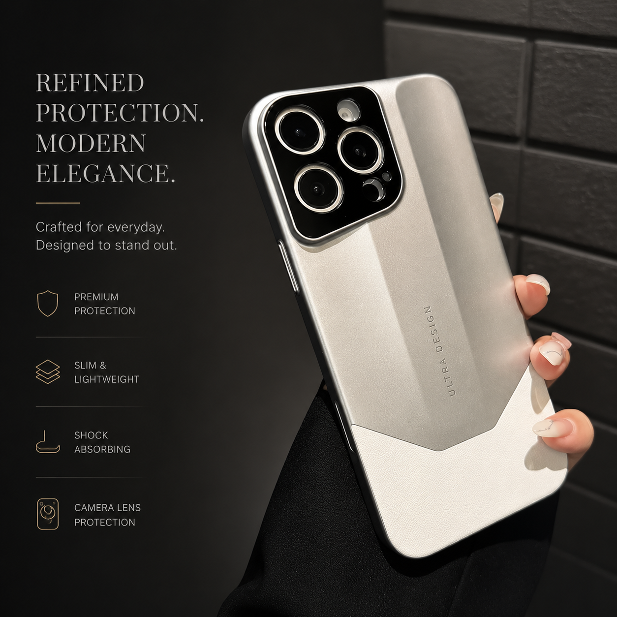 Premium iPhone Case MagSafe Compatible Luxury Leather Protective Cover PC Hybrid Shockproof Anti Scratch Non Slip Slim Camera Lens Protection Full Coverage