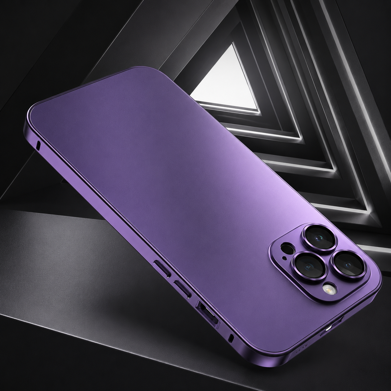 Premium iPhone Case Aluminum Metal Frame Protective Cover Shockproof Camera Lens Protection Wireless Charging Slim Lightweight PC Back Full Coverage