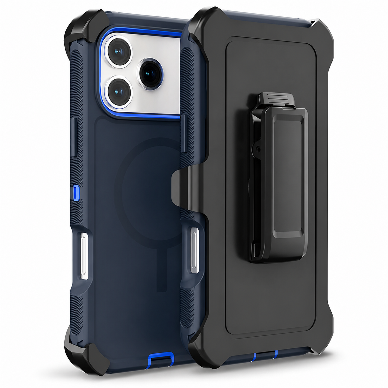 Premium iPhone Case Rugged Defender Magnetic Dual Layer Shockproof Armor Protective Cover Belt Clip Holder Heavy Duty Anti Slip Grip Full Port Protection Design