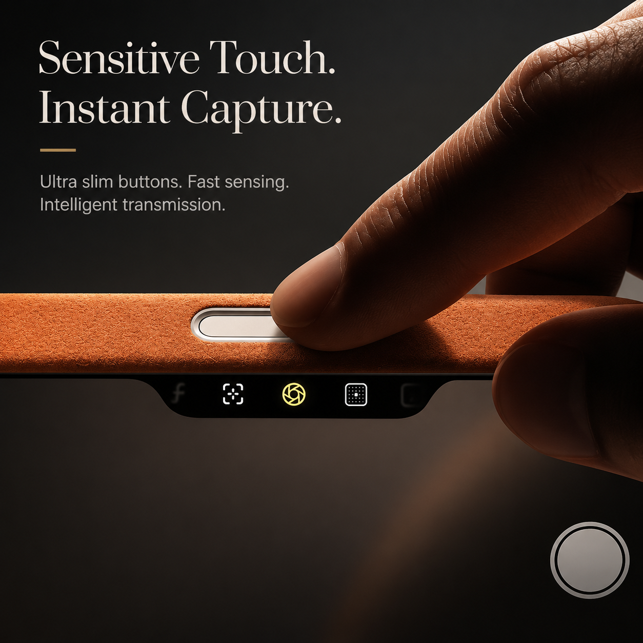 Premium iPhone Case Italian Alcantara Magnetic MagSafe Compatible Smart Button Leather Finish Protective Cover Slim Full Coverage Luxury Design