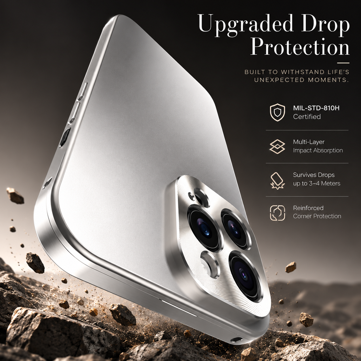 Premium iPhone Case MagSafe Compatible Magnetic Aluminum Frame Shockproof Protective Cover Camera Lens Protection Slim Metal Design Wireless Charging Compatible
