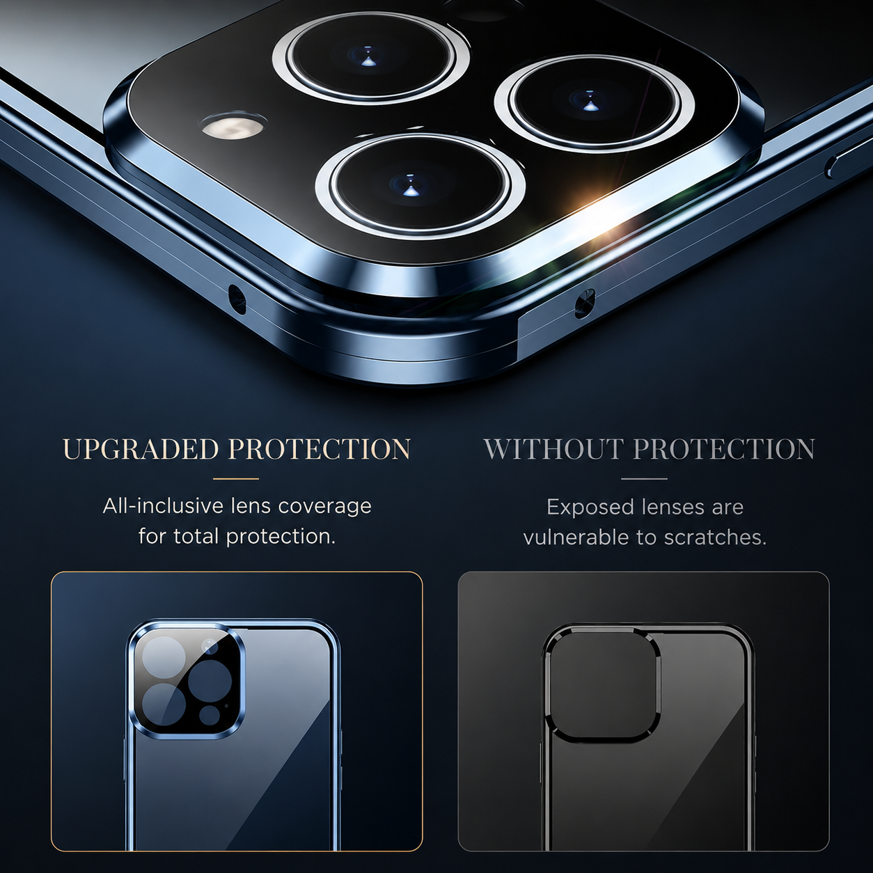 Premium iPhone Case MagSafe Compatible Magnetic Fit Double Sided Tempered Glass Metal Frame 360 Full Body Shockproof Cover Camera Lens Protection Slim Design