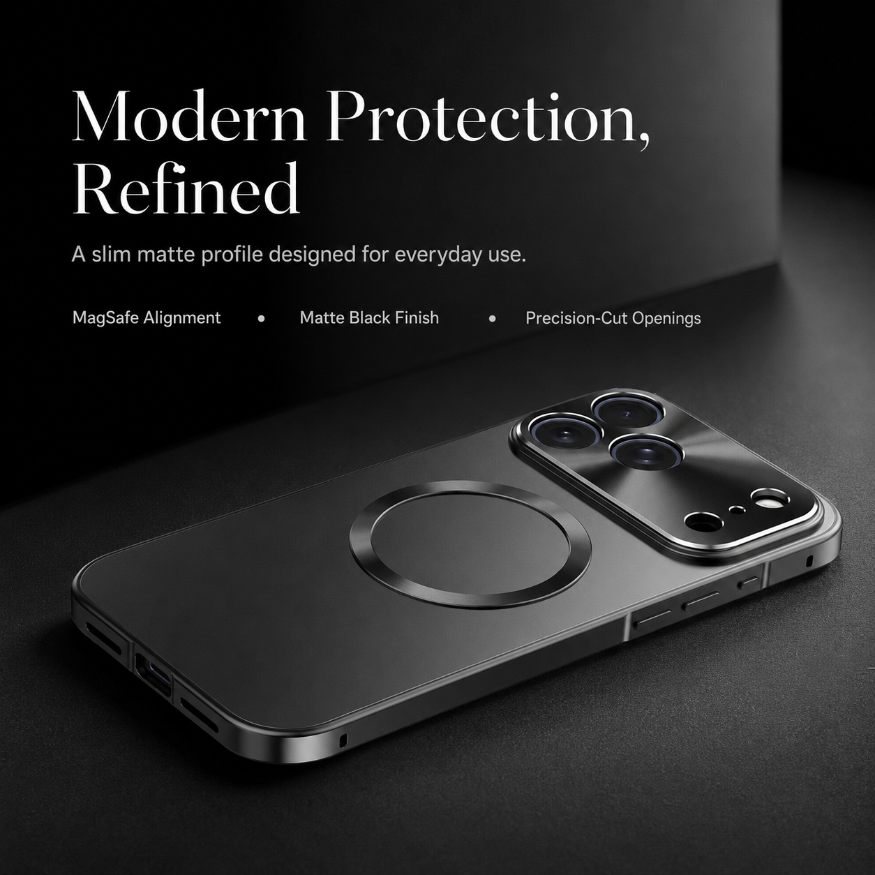 Premium iPhone Case MagSafe Compatible Magnetic Aluminum Frame Frosted Matte Shockproof Protective Camera Lens Protection Ultra Thin Full Coverage