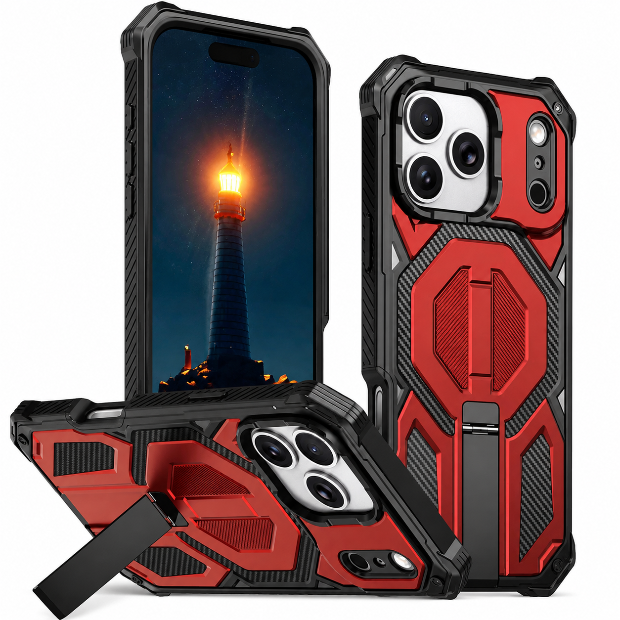 Premium Magnetic Military Grade iPhone Case Dual Layer Shockproof Heavy Duty Protective Cover MagSafe Compatible Anti Scratch Full Coverage Slim Armor Case