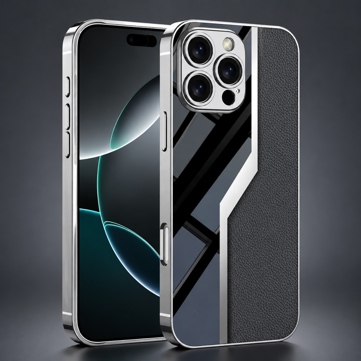 Premium iPhone Case Leather Plating Cover Soft TPU Edge Camera Lens Protection Shockproof Anti Scratch Ultra Thin Full Coverage Protective Design
