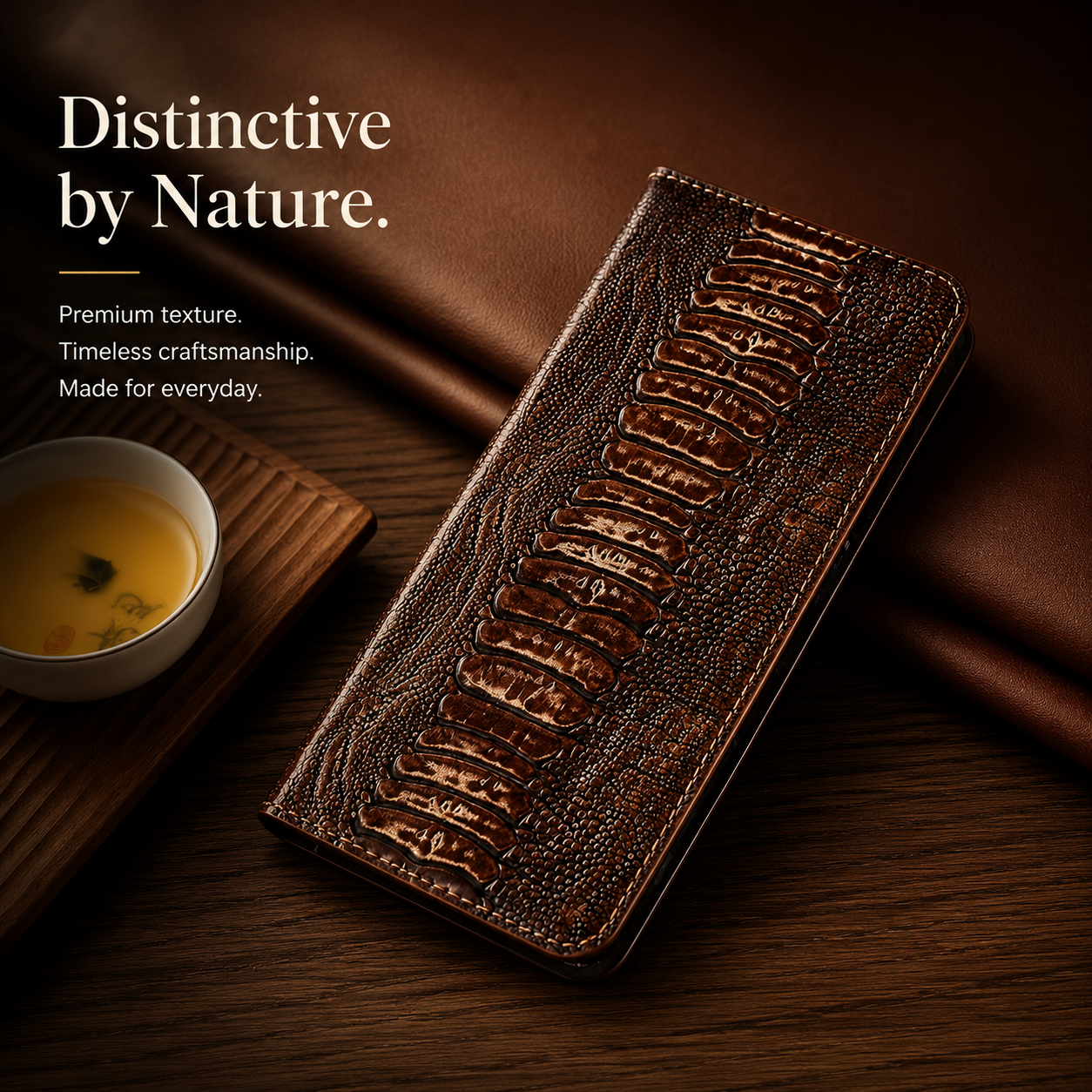 Premium iPhone Case Genuine Leather Flip Wallet Cover MagSafe Compatible Card Holder Magnetic Closure Shockproof Camera Protection Stand Full Coverage
