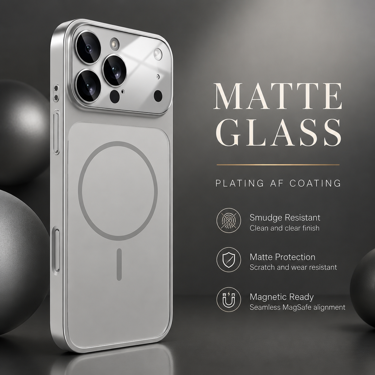 Premium iPhone Case MagSafe Compatible Magnetic Nano Matte Glass Back Cover Shockproof Armor Frame Camera Lens Protection Ultra Thin Full Coverage