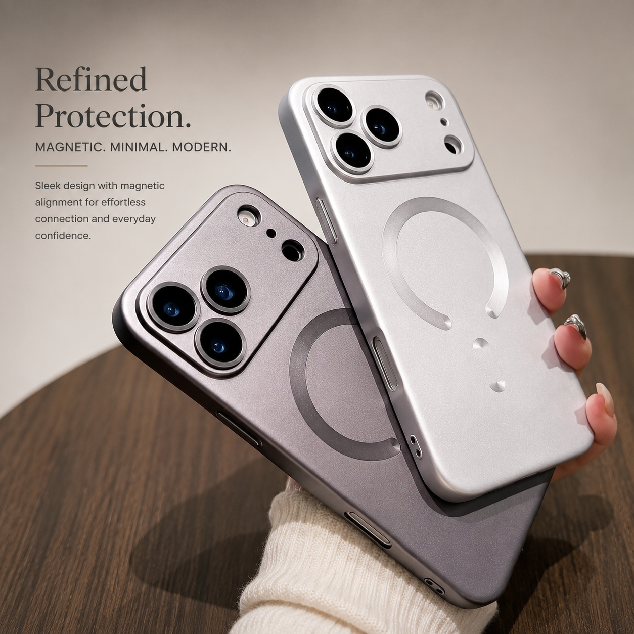 Premium iPhone Case MagSafe Compatible Magnetic Metallic Finish Shockproof Protective Cover Wireless Charging Camera Lens Protection Slim Soft Full Coverage