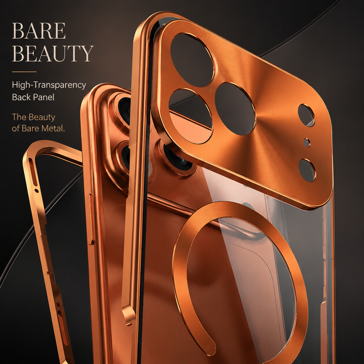 Premium iPhone Case MagSafe Compatible Magnetic Aluminum Frame Privacy Screen Protector Clear Back Shockproof Camera Lens Guard Slim Full Coverage