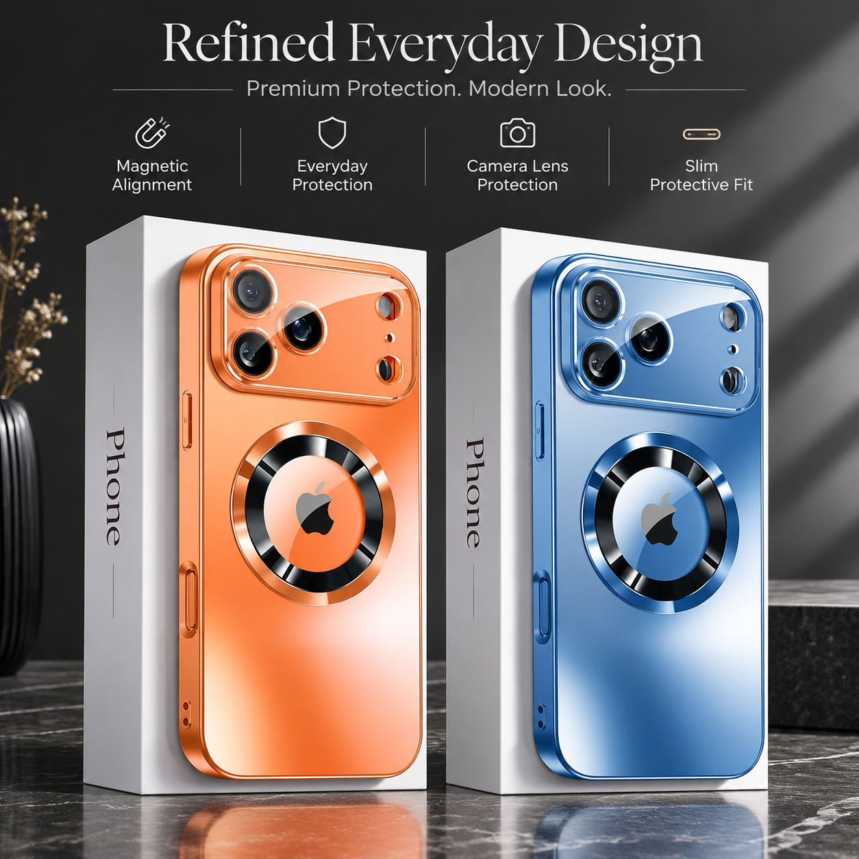 Premium iPhone Case MagSafe Compatible Magnetic Titanium Matte Cover Shockproof Protective PC TPU Back Camera Lens Protection Ultra Thin Full Coverage