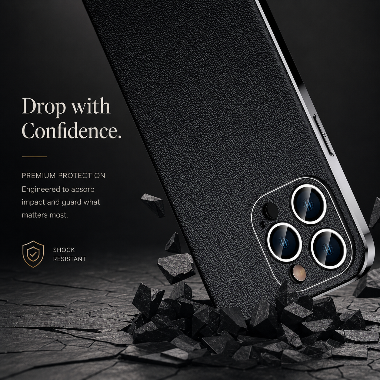 Premium iPhone Case Genuine Cowhide Leather Protective Cover MagSafe Compatible Camera Lens Protection Shockproof Plating Frame Slim Full Coverage