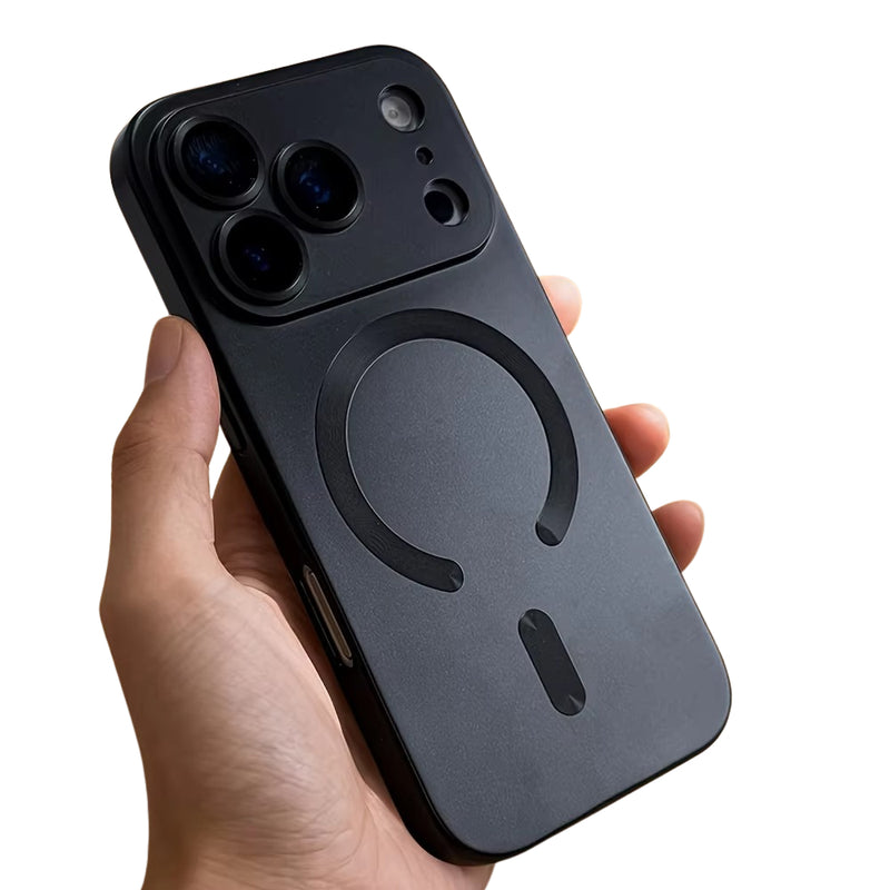 Premium iPhone Case MagSafe Compatible Magnetic Metallic Finish Shockproof Protective Cover Wireless Charging Camera Lens Protection Soft TPU Slim Full Coverage