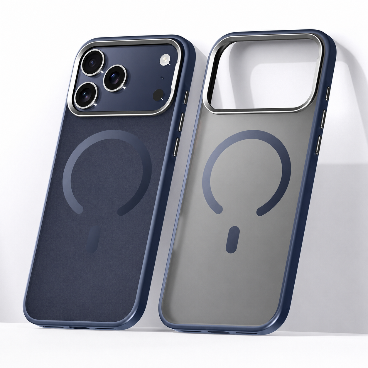 Premium iPhone Case MagSafe Compatible Matte Translucent Cover Alloy Camera Frame PC TPU Hybrid Shockproof Protective Cover Anti Scratch Slim